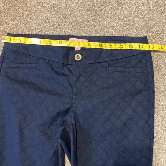 NWOT Lilly Pulitzer Kelly Textured Ankle Length Skinny Pant Navy 0 - Picture 7 of 16